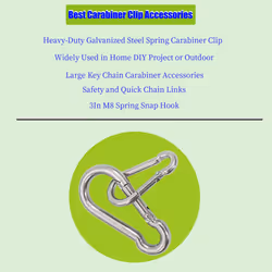 24PCS M8 Spring Snap Hook Carabiner  Heavy Duty Galvanized Steel 3Inch Carabiner Clip  550LBS Holding Capacity Spring Clips for Hammock Swing Outdoor