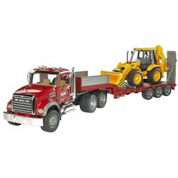 Bruder 02813 MACK Granite Truck with Low Loader and JCB 4CX