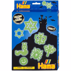 Hama Midi Beads Glow In The Dark Beads 1500 Piece 3 Pegboards