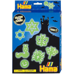 Hama Midi Beads Glow In The Dark Beads 1500 Piece 3 Pegboards