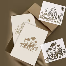 16 Pieces Wildflower Stencils for Painting  Reusable Small Spring Wild Flower Stencils Wall Stencils  DIY Small Drawing Template Stencil for Painting