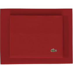 Lacoste 100% Cotton Percale Solid Sheet Set  Breathable  Cooling & Hotel Quality Sheets - Deep Pocket  Easy-Fit  Oeko-Tex Certified  Chili Pepper  Kin