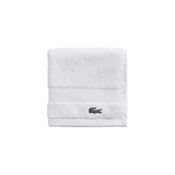 Lacoste Heritage Supima Cotton Wash Cloth  White  13"""" x 13""""