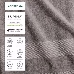Lacoste Heritage Supima Cotton Hand Towel  Sand  16 x 30