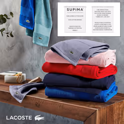 Lacoste Heritage Supima Cotton Hand Towel  Celestial  16"""" x 30""""