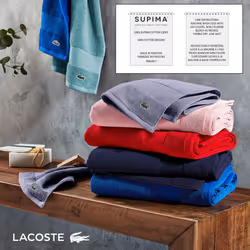 Lacoste Heritage Supima Cotton Hand Towel  Aloe  16"""" x 30""""