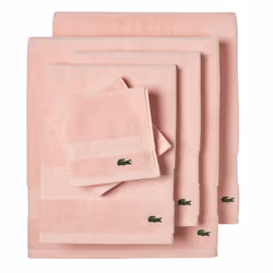 LACOSTE Heritage Supima Cotton 6-Piece Towel Set 2 Bath Towels 2 Hand Towels 2 Washcloths Light Pink