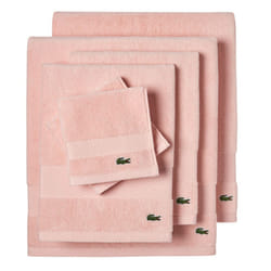 LACOSTE Heritage Supima Cotton 6-Piece Towel Set  2 Bath Towels  2 Hand Towels  2 Washcloths  Light Pink