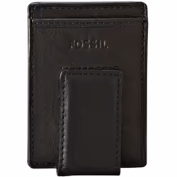 Fossil Men's Ingram Leather Magnetic Card Case with Money Clip Wallet  Black  (Model: ML3235001)