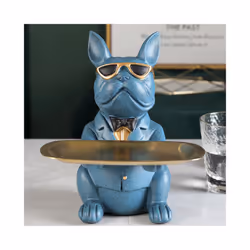 Nordic French Bulldog Sculpture Dog Statue Statue Jewelry Storage Table Decoration Gift Belt Plate Glasses Tray Home Art Stat ...