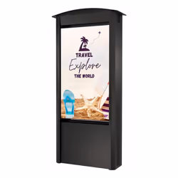 Peerless Dual-Sided Smart City Kiosk with (2) 55" Xtreme High Bright Outdoor Displays, Aluminium, Stainless steel, Black, Por ...