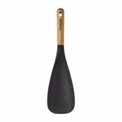STAUB Multifunction Spatula Spoon Great for Both Cooking and Serving Durable BPA-Free Matte Black Silicone Acacia Wood Handles Safe for Nonstick Cooki