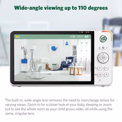 LeapFrog LF915HD Baby Monitor  5  720p Screen  360 Pan & Tilt with 8X Zoom Camera  Color Night Vision  Night Light  Two-Way Intercom  Secure Transmiss