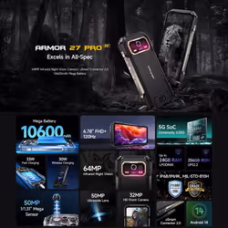 Ulefone Armor 27 Pro 5G Rugged Smartphone 12GB+256GB
