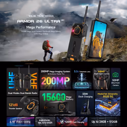 Ulefone Armor 26 Ultra Walkie Talki Rugged Smartphone 12GB+512GB