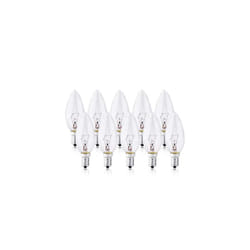 Pack of 10 Small Screw Candle Bulbs, Clear Edison Screw in Bulb SES /e14, 240V