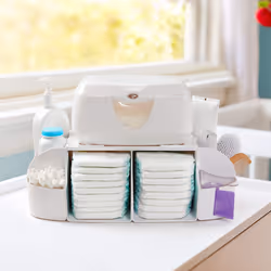 Munchkin Diaper Change Organizer  Green/white