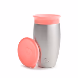 Munchkin Miracle 360 Toddler Sippy Cup  Spill Proof  10 Ounce  Stainless Steel  Pink