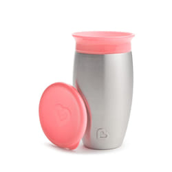 Munchkin Miracle 360 Toddler Sippy Cup  Spill Proof  10 Ounce  Stainless Steel  Pink