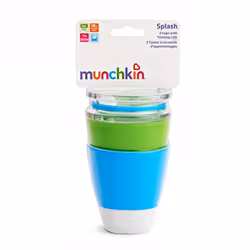Munchkin Splash Cups & Trainer Lids  7oz (Green/Blue)