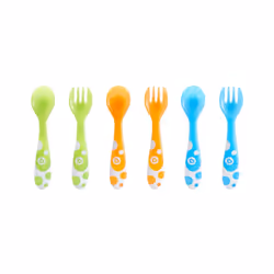 Munchkin 011454 Multi-coloured Forks and Spoons Set of 6