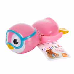 Munchkin Wind Up Swimming Penguin Baby and Toddler Bath Toy  Pink