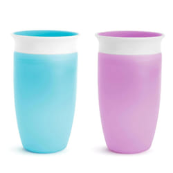 Munchkin Miracle 360 Toddler Sippy Cup  Spill Proof  10 Ounce  2 Pack  Blue/Purple