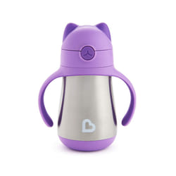 Munchkin? Cool Cat? Toddler Sippy Cup with Straw Cup  8 Ounce  Stainle