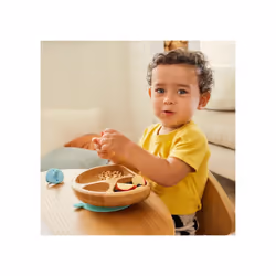 Munchkin Bambou Divided Suction Plate - Eco-Friendly Bamboo Dinnerware