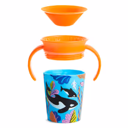 Munchkin Miracle 360 Wildlove Sippy Cup  6 Oz  2 Pack  Orca/Polar Bear
