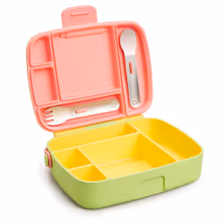 Munchkin Lunch Bento Box for Kids  Includes Utensils  Yellow