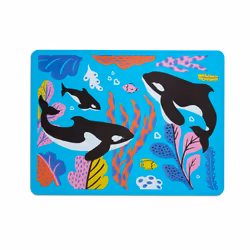 Munchkin? WildLove Reversible Silicone Placemat for Kids  1pk  Orca