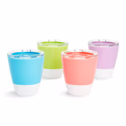 Munchkin Splash Open Toddler Cups with Training Lids 7 Ounce Multicolored 4 Pack