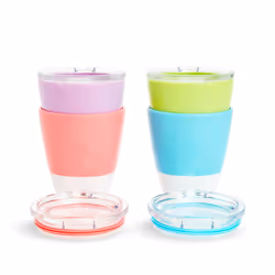 Munchkin Splash Open Toddler Cups with Training Lids  7 Ounce  Multicolored  4 Pack