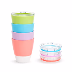 Munchkin Splash Open Toddler Cups with Training Lids  7 Ounce  Multicolored  4 Pack