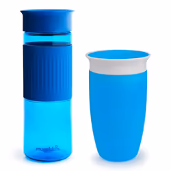 Munchkin    Miracle    360 Spill Proof Sippy Cups  24 and 10 Ounce  2 Pack  Blue - Toddler and Adult Set