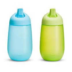 Munchkin Simple Clean Toddler Sippy Cups  Spill Proof  10 Ounce  Blue/Green