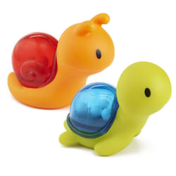 Munchkin Rattle Squirts Bath Toy for Baby and Toddler  Turtle and Snail  2 Pack