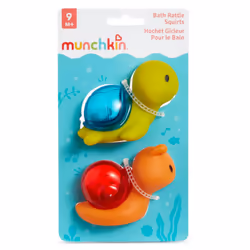 Munchkin Rattle Squirts Bath Toy for Baby and Toddler  Turtle and Snail  2 Pack