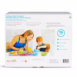 Munchkin 16pc Baby and Toddler Feeding Supplies Set - Includes Plates  Bowls  Cups and Utensils
