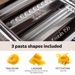 MARCATO Made in Italy Ampia 150 Classic Manual Pasta Machine  Chrome Steel. Makes Lasagne  Fettuccine & Tagliolini