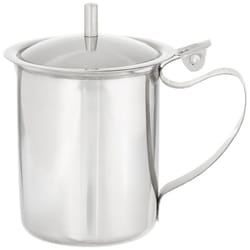 Winco Stainless Steel Creamer with Cover  10-Ounce  Medium  Metallic