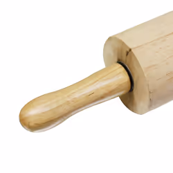 Thunder Group WDRNP013 Rolling Pin  13  314 dia barrel  contoured handles  ball bearing roller  solid wood