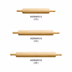 Thunder Group WDRNP013 Rolling Pin  13  314 dia barrel  contoured handles  ball bearing roller  solid wood