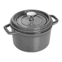 Staub Cast Iron 1.25-qt Round Cocotte - Graphite Grey  Made in France