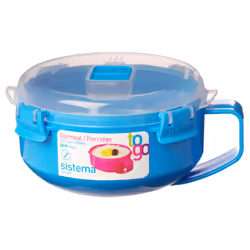 Microwave Breakfast Bowl | Round Microwave Container with Lid | 850 ml | BPA-Free | Assorted Colours | 1 Count