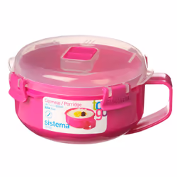 Microwave Breakfast Bowl | Round Microwave Container with Lid | 850 ml | BPA-Free | Assorted Colours | 1 Count