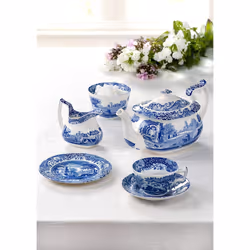Spode Blue Italian collection Baking Dish with Handles  Oven to Table Lasagna Dish  Handled Serving Tray  Made of Fine Porcelain  115 x 8 Inch  BlueWh