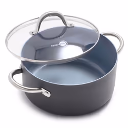 GreenPan Lima Hard Anodized Healthy Ceramic Nonstick 5QT Stock Pot with Lid PFAS-Free Oven Safe Gray