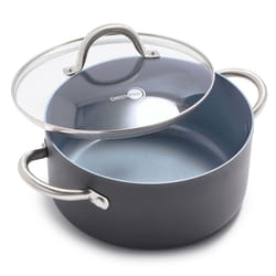 GreenPan Lima Hard Anodized Healthy Ceramic Nonstick 5QT Stock Pot with Lid  PFAS-Free  Oven Safe  Gray